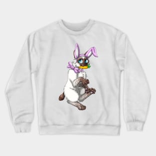 Bobtail BunnyCat: Chocolate Lynx Point (Pink) Crewneck Sweatshirt